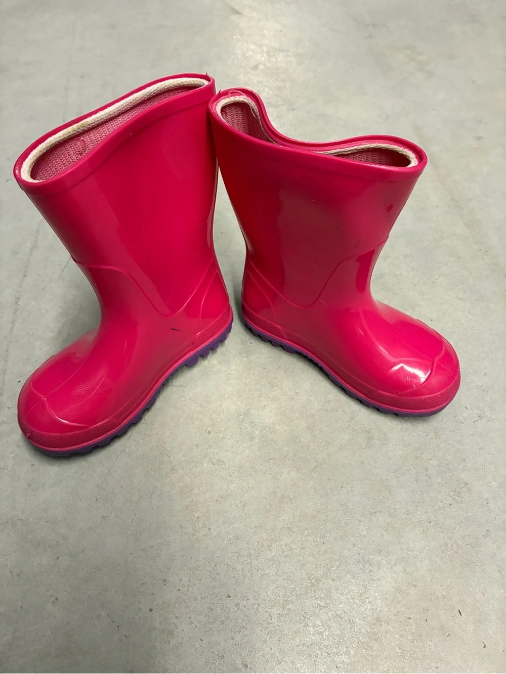 Kids Bright Pink Waterproof Rain Boots with Easy Pull-On Design